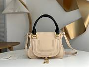 Chloe Small Marcie Bag In Calf Leather Beige and Black - 30x23x9cm - 5