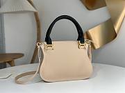 Chloe Small Marcie Bag In Calf Leather Beige and Black - 30x23x9cm - 3