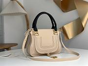 Chloe Small Marcie Bag In Calf Leather Beige and Black - 30x23x9cm - 2