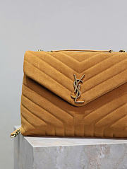 YSL Saint Laurent Loulou Medium Shoulder Bag Suede Brown - 32x22x12cm - 6