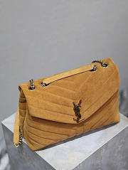 YSL Saint Laurent Loulou Medium Shoulder Bag Suede Brown - 32x22x12cm - 5