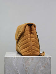 YSL Saint Laurent Loulou Medium Shoulder Bag Suede Brown - 32x22x12cm - 4