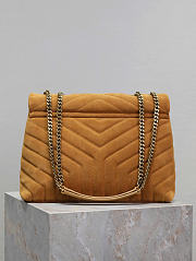 YSL Saint Laurent Loulou Medium Shoulder Bag Suede Brown - 32x22x12cm - 2