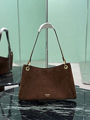 Prada Etude Large Suede Shoulder Bag Cocoa Brown 1BC259 - 40.5×24.5cm - 1