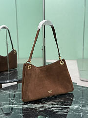 Prada Etude Large Suede Shoulder Bag Cocoa Brown 1BC259 - 40.5×24.5cm - 4