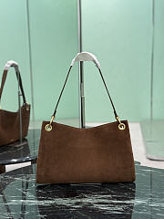 Prada Etude Large Suede Shoulder Bag Cocoa Brown 1BC259 - 40.5×24.5cm - 3