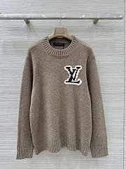 LV Sweater Wool Blend Crewneck Brown - 2