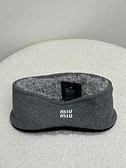 Miumiu Fleece Headband Grey 5IH097 - 1