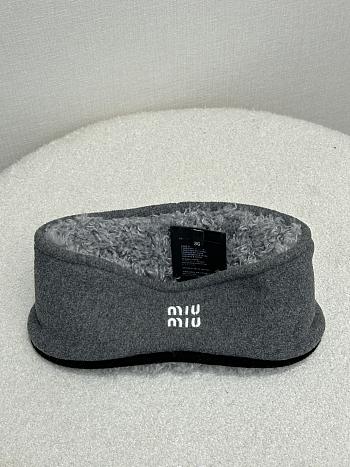 Miumiu Fleece Headband Grey 5IH097