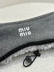 Miumiu Fleece Headband Grey 5IH097 - 3