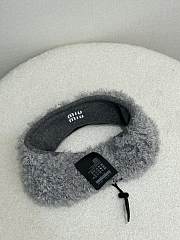Miumiu Fleece Headband Grey 5IH097 - 4