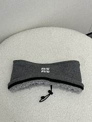 Miumiu Fleece Headband Grey 5IH097 - 5