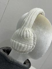 Miumiu Wool Cashmere And Shearling Ear Muffs White - 3