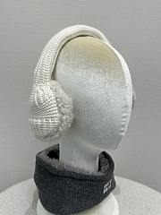Miumiu Wool Cashmere And Shearling Ear Muffs White - 6