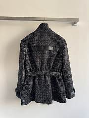 Chanel Belted Jacket Cashmere Tweed Black & White - 6