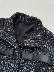 Chanel Belted Jacket Cashmere Tweed Black & White - 5