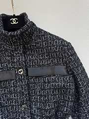 Chanel Belted Jacket Cashmere Tweed Black & White - 2
