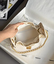 Chanel 25 Mini Handbag Grained Calfskin & Gold Tone Metal Beige - 22x20x12.5cm - 5