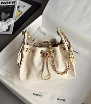 Chanel 25 Mini Handbag Grained Calfskin & Gold Tone Metal Beige - 22x20x12.5cm - 4