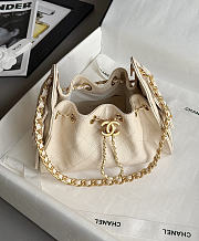 Chanel 25 Mini Handbag Grained Calfskin & Gold Tone Metal Beige - 22x20x12.5cm - 2