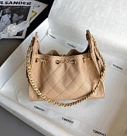 Chanel 25 Mini Handbag Grained Calfskin & Gold Tone Metal Milk Tea - 22x20x12.5cm - 6
