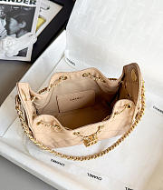 Chanel 25 Mini Handbag Grained Calfskin & Gold Tone Metal Milk Tea - 22x20x12.5cm - 4