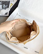 Chanel 25 Mini Handbag Grained Calfskin & Gold Tone Metal Milk Tea - 22x20x12.5cm - 2