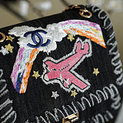 Chanel Night Flight Flap Bag Embroidered Denim  - 2