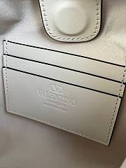 Valentino Garavani Multi Crystal Embellished Carry Secrets Embroidered Bucket Silver - 15x12x10cm - 4