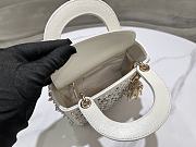Lady Dior Mini Bag With Silver Rhinestones Elegant White - 17x15x7cm - 6