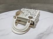 Lady Dior Mini Bag With Silver Rhinestones Elegant White - 17x15x7cm - 3
