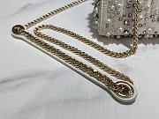 Lady Dior Mini Bag With Silver Rhinestones Elegant White - 17x15x7cm - 2