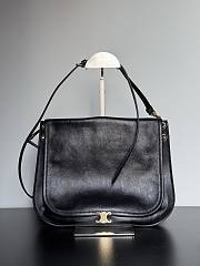 Celine Soft Triomphe Besace In Supple Shiny Lambskin Black - 34x25x13cm - 3