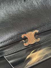 Celine Soft Triomphe Besace In Supple Shiny Lambskin Black - 34x25x13cm - 4