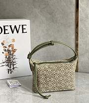 Loewe Cubi Bag Small Anagram Jacquard Avocado Green - 21x17x12.5cm - 2