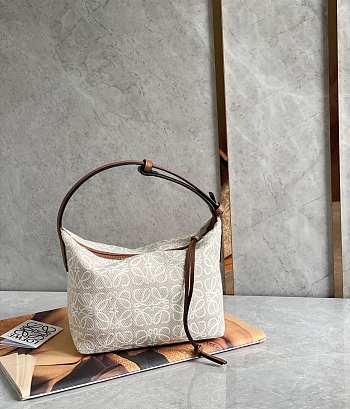 Loewe Cubi Bag Small Anagram Jacquard Brown - 21x17x12.5cm