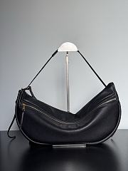 Celine Halfmoon Soft Triomphe Bag In Supple Shiny Lambskin Black - 46x19x10cm - 2