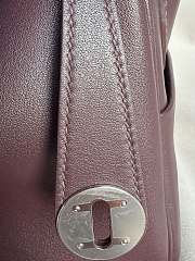 Hermes Lindy Handmade Swift Leather Mocha Florida Blue Silver - 26cm - 6