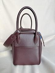 Hermes Lindy Handmade Swift Leather Mocha Florida Blue Silver - 26cm - 5