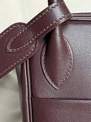 Hermes Lindy Handmade Swift Leather Mocha Florida Blue Silver - 26cm - 4