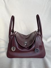 Hermes Lindy Handmade Swift Leather Mocha Florida Blue Silver - 26cm - 2