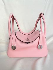 Hermes Lindy Handmade Swift Leather Pink Blue Silver - 26cm - 1