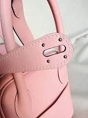Hermes Lindy Handmade Swift Leather Pink Blue Silver - 26cm - 3