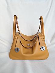 Hermes Lindy Handmade Swift Leather Sesame Mallow Purple Silver - 26cm - 1