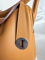 Hermes Lindy Handmade Swift Leather Sesame Mallow Purple Silver - 26cm - 5