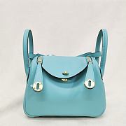 Hermes Lindy Mini Handmade Swift Leather Tiffany Light Gold - 19cm - 5