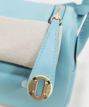 Hermes Lindy Mini Handmade Swift Leather Tiffany Light Gold - 19cm - 3