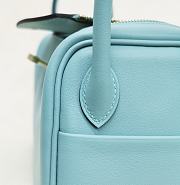 Hermes Lindy Mini Handmade Swift Leather Tiffany Light Gold - 19cm - 2