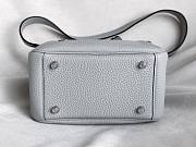 Hermes Lindy Mini Handmade Togo Leather Gray Silver - 19cm - 5
