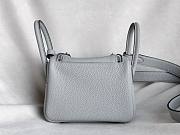 Hermes Lindy Mini Handmade Togo Leather Gray Silver - 19cm - 4